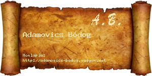 Adamovics Bódog névjegykártya